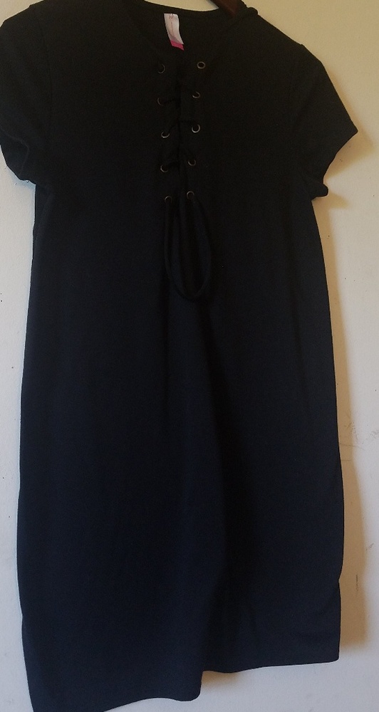 Black tie front dress